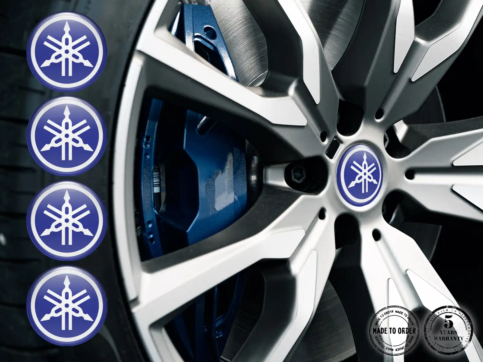 Yamaha Radaufkleber Logo Hochwertige Epoxy-Edition